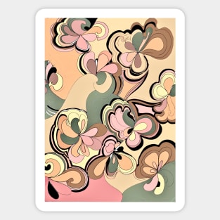 retro 70s pastel art deco velvet print Sticker